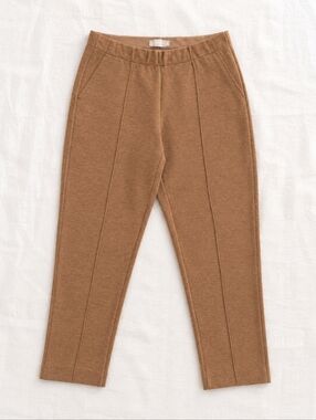 Everlane The Dream Pant Camel Pintuck Knit Trousers Quiet Luxury Neutral Minimal